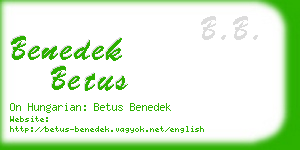benedek betus business card